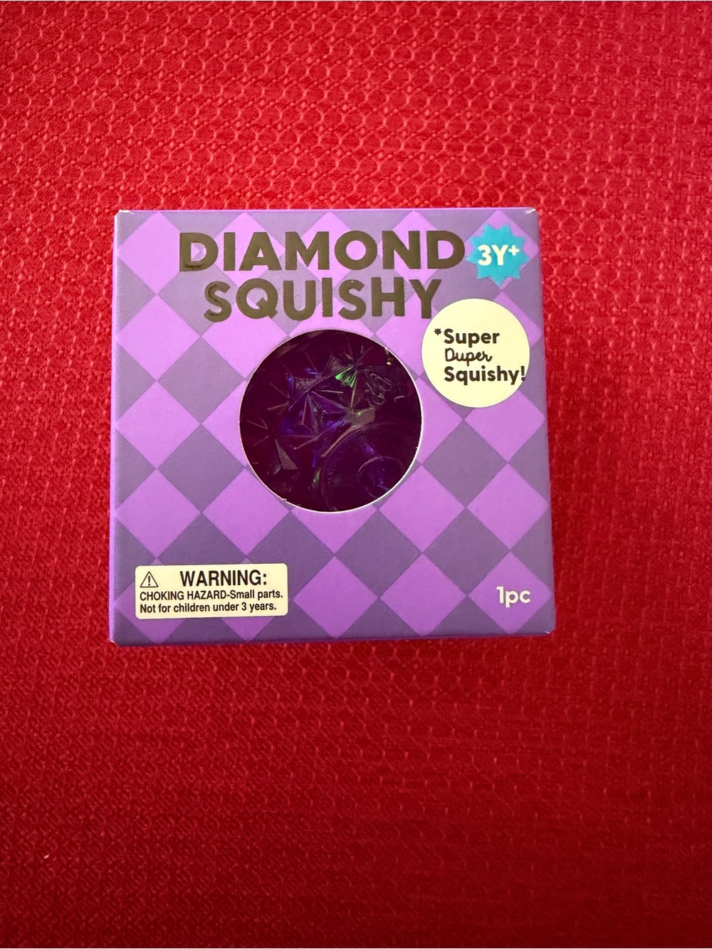 New J'adore Diamond Squishy Textured Sensory Squeeze Squish Toy Purple Ball 3+